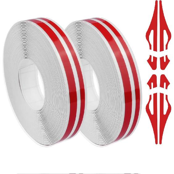 

2PCS Pinstripe Tape Car Decorations,Universal Vinyl Pinstripe Tape for Body Emblems Trim Car Stickers,32Ft Automotive Pinstriping Tape Car Decals for красный
