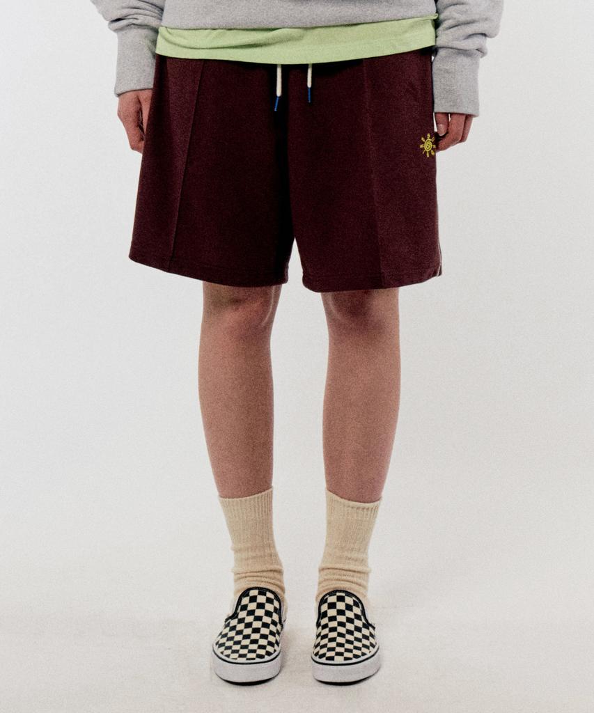 Golden Sunshine Golden Track Shorts_Burgundy