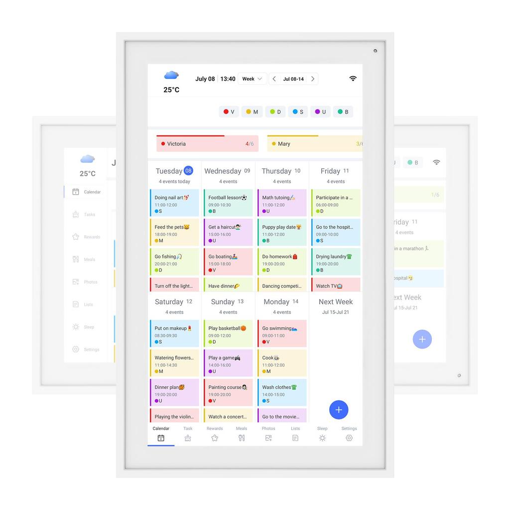 TABWEE Digital Calendar P15 15.6 Inch Wall Mount Touch Screen Calendar App Sync List Notepad Family Calendar Electronic Wall Calendar
