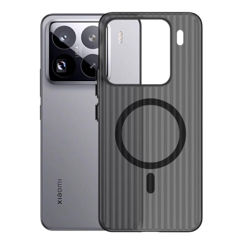 Suitable for Xiaomi 15 Ultra Corrugated Magnetic Suction Mobile Phone Case Matte Redmi K80 Grating Anti-fall Protection Case M14pro