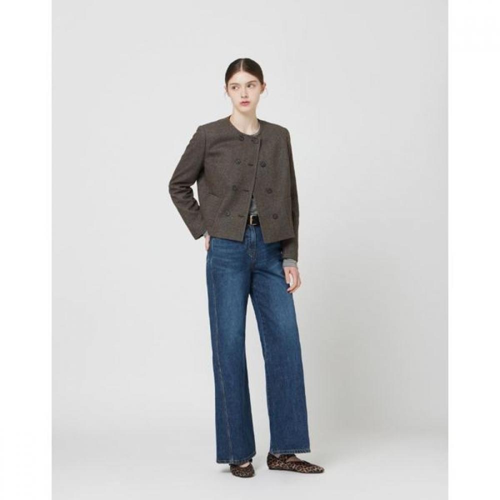 Cc Collect Wool Blend Round Neck Crop Jacket C253msf002
