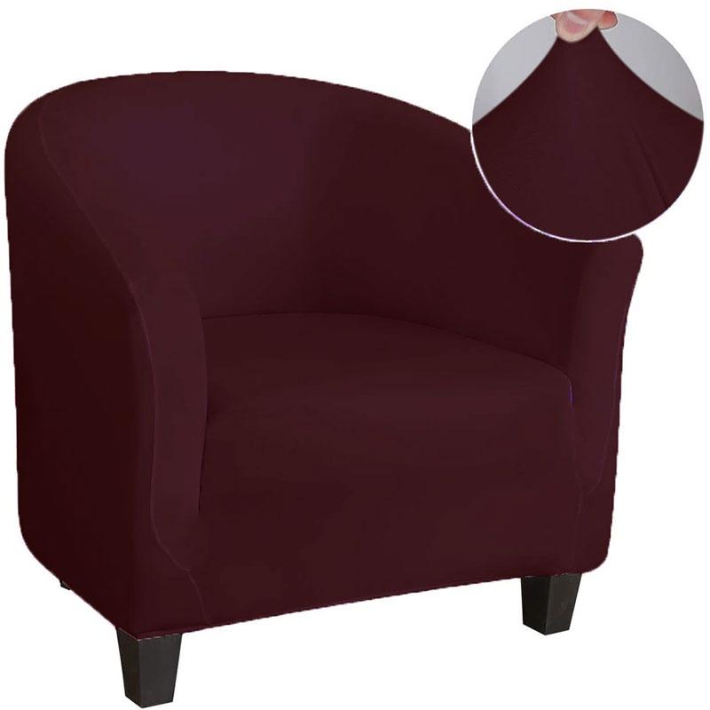 

Single Allinclusive Seater Sofa Slipcover Tub Chair Covers Dustproof Polyester Wine Red