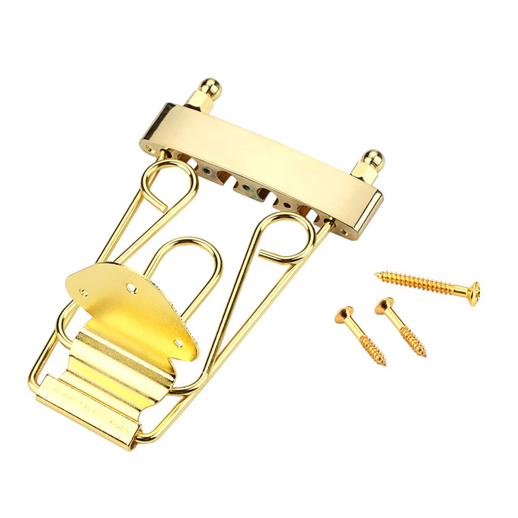 Set of Metal 4 Strings Jazzes Archtop Bass Trapeze Tailpiece with Wire Frame Hollow Out for 4 Strings Electric Bass