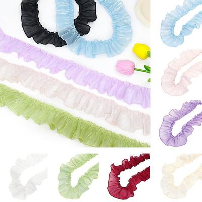 Nieuwe 5 cm Brede Satijnen Lintafwerking Satijnen Gerimpelde Rand Geplooide Kantafwerking Geplooide DIY Lolita Jurk Afwerking Jurk Decoratie
