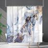 Shower Curtain Waterproof And Mildew-Proof Marble Pattern Bathroom Curtain Shower Curtain Partition Curtain Free Of Punching