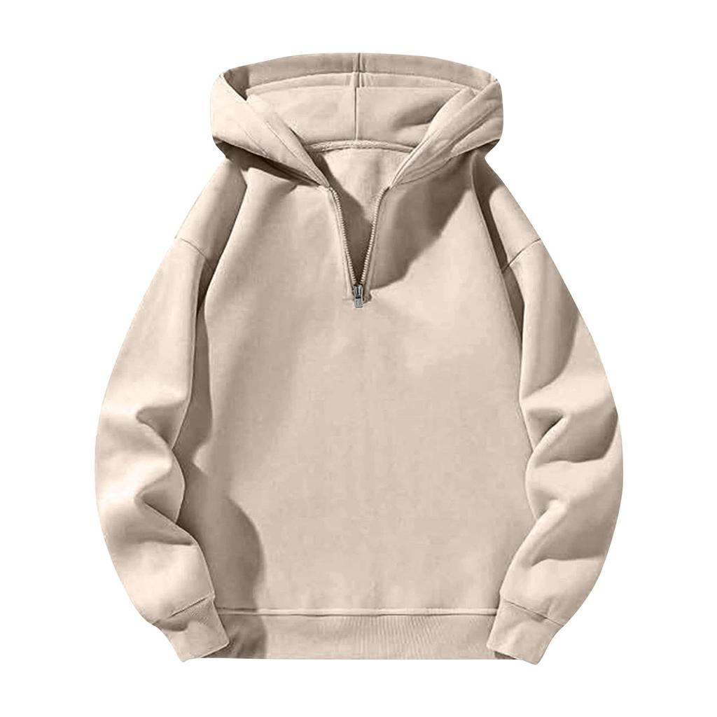 Women's Fashion Casual Long Sleeve Solid Color Hooded Sweatshirt Tops