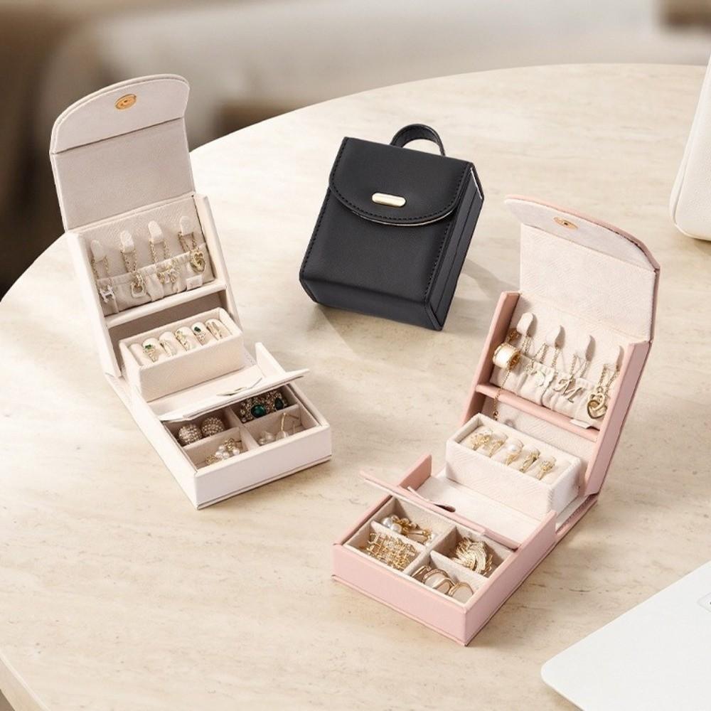PU Jewelry Storage Box Large Capacity Jewelry Organizer Portable Necklace Organizer Gift Packaging