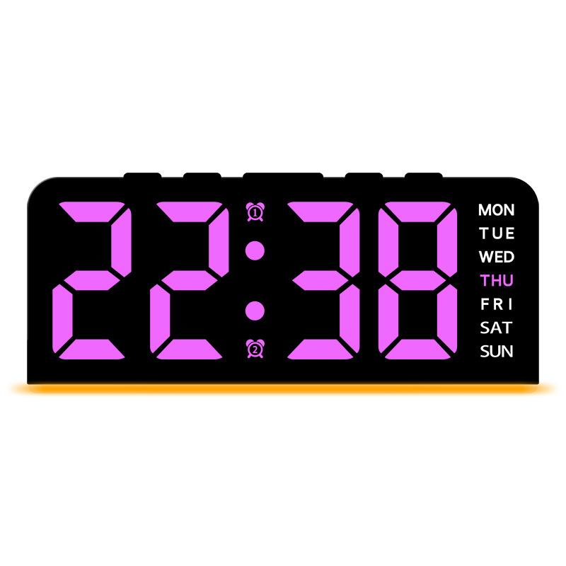 New LED Large Word Digital Clock Aura Light Date Sleeping Table Clock Multifunctional Digital Alarm Clock