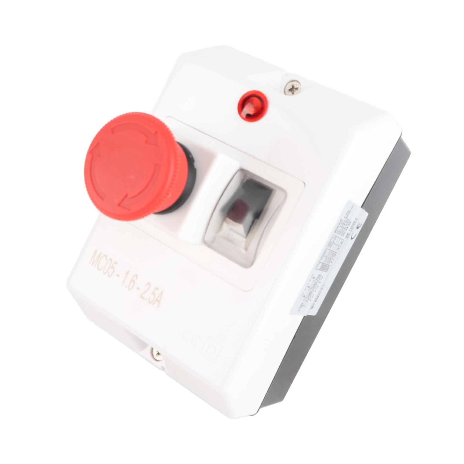 

Водонепроникний захисник двигуна Автоматичний вимикач з кнопкою аварійної зупинки та сигнальною лампою 1.62.5A