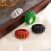 Salircon Simple Irregular Geometric Resin Wide Chunky Rings for Women Vintage Stacking Finger Ring Jewelry Accessories Gift New
