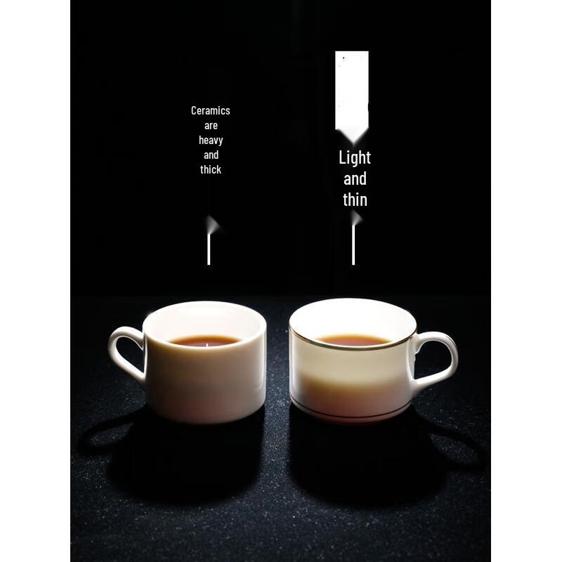 HANDUNYOU Exquisite Gold Rim Coffee Cup & Saucer Set with Rack