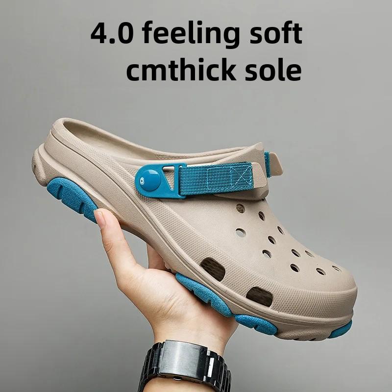 Summer Trendy Hollow Out Sandals Couple Outdoor Casual Shoes Beach Wear Korean Style Plus Size Slippers
