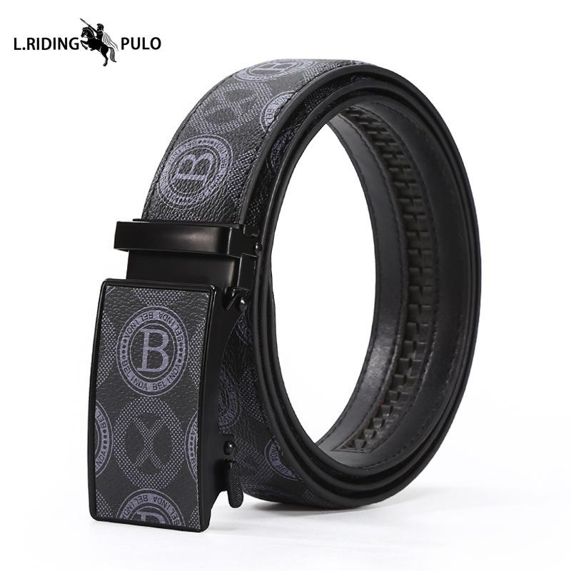 Cinto de Couro Masculino Negócios Combinação Total Cinto com Fivela Automática Cinto de Calças para Homens de Meia-idade e Jovens