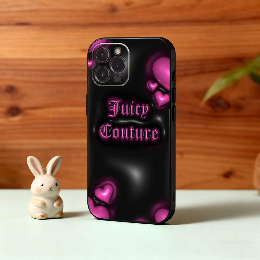 Pink J-Juicys C-Coutures Phone Case For iPhone17 16 15 14 13 12 11 Pro Max Plus,5G Soft Black Case