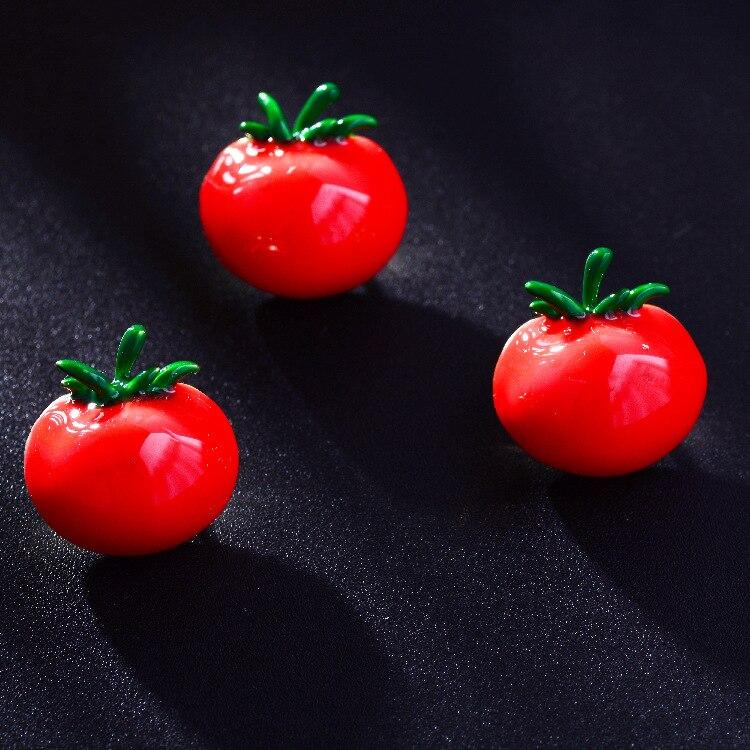 Blucome Roztomilé smaltované brože ve tvaru rajčat pro ženy Muži Špendlíky s límcem do klopy