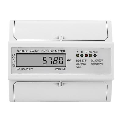 DDS578 Watt Hour Meter LCD Display 3 Phase 4 Wire 7P 380V Electric Type Power Meter Less Than Br More Than