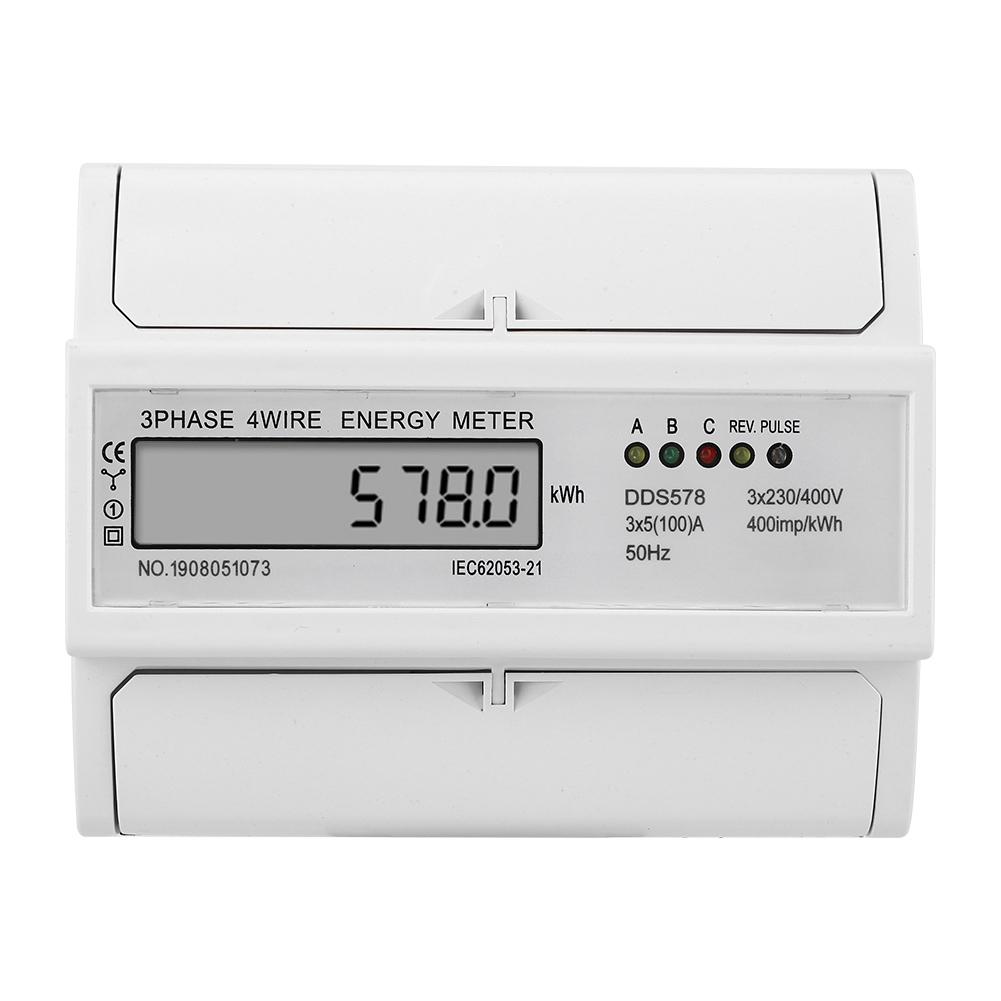 

DDS578 Watt Hour Meter LCD Display 3 Phase 4 Wire 7P 380V Electric Type Power Meter less than br more than