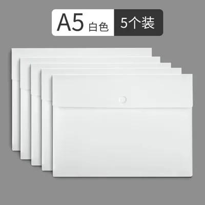 

5pcs A4 file bag with button type thickened large capacity storage A3 office supplies plastic folder briefcase waterproof