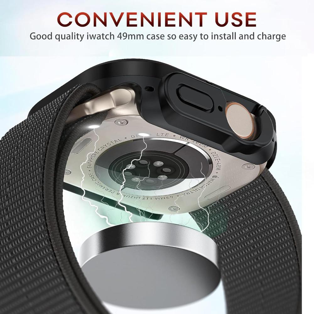 Metal Bumper Fit for Apple Watch Ultra 3 49mm Case Cover for iWatch Ultra 3/2/1 Watch Case 49mm, Matte Aluminum Bezel + Soft TPU Bumper