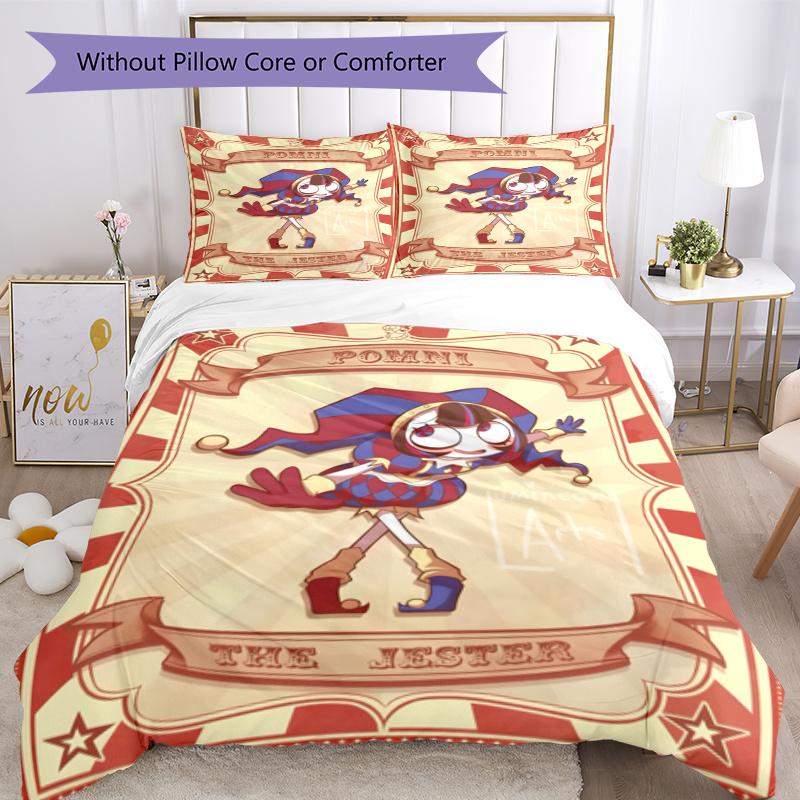 Pomni Circus Quilt Cover Set Suitable For Living Room Soft Fabric Perfect Gift For Friends Family