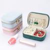 Velvet Portable Jewelry Box Square Travel Jewelry Case  Earrings Storage Organizer