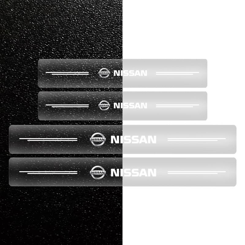 4 Stuks Auto Drempelbeschermer Transparant Decoratief Embleem 3D Sticker Voor Nissan Nismo Tiida Teana ALTIMA SYLPHY MURANO KICKS QASHQAI GTR