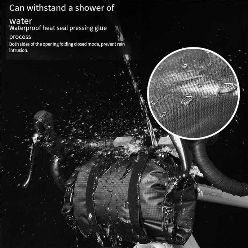 

Classy-Rhinowalk Bicycle Handlebar Bag 12L Waterproof Bike Packing Mounts Set Detachable Front Bag Luggage Storage чорний