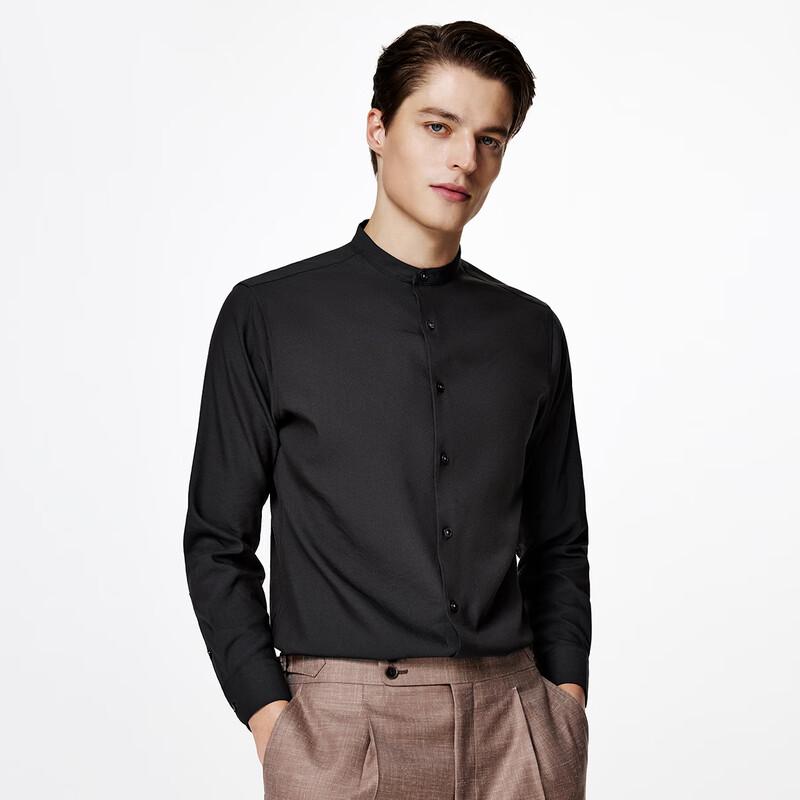 Shanshan Men's Stand-Collar Long-Sleeve Shirt