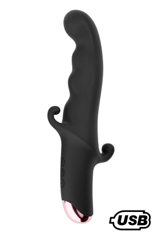 Black Knight, Vibromasseur Point G Usb En Silicone Médical Doux, Doté De 10 Modes De Vibration Ms218 Blk