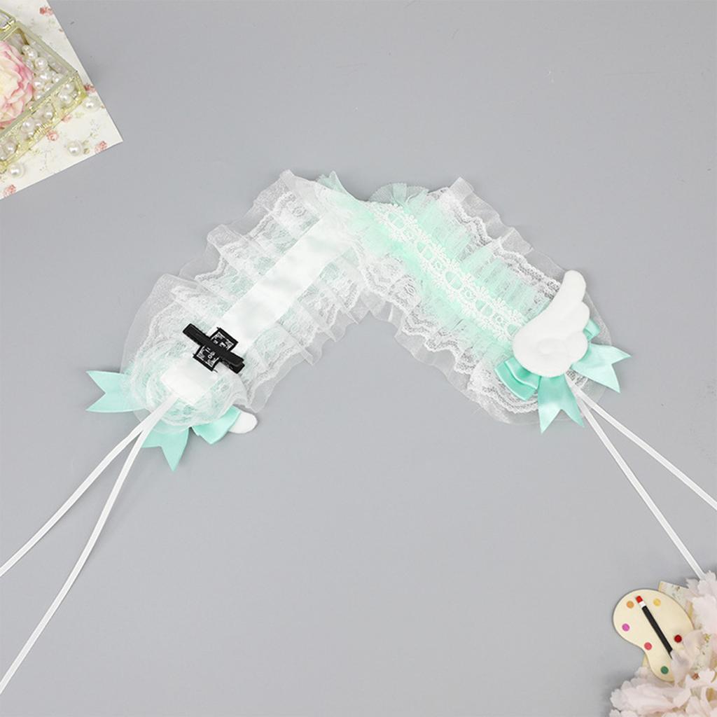 Wing Girl Ruffled Headwear Lace Trim Subculture Flouncing Headwear Cute Maid Headpiece Bows Headbands