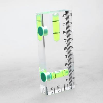 Acrylic Check Bubble Level Tool Pocket Mini Level Tool with 90°/180° Level Bubbles Construction Tool Magnetic Base