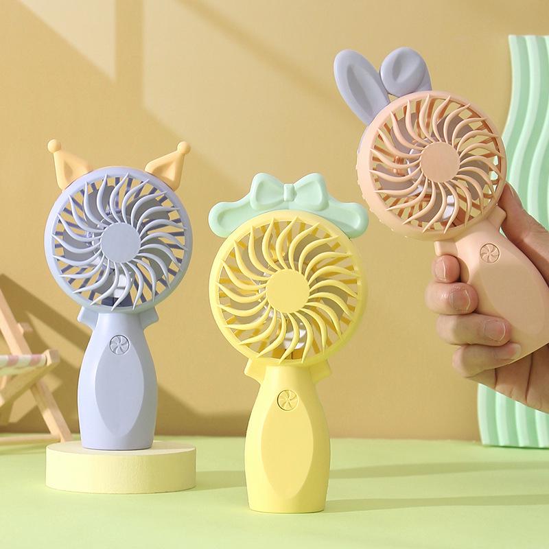 Portable Rechargeable Mini Fan with Three Speeds - Cartoon Design for Kids