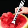 Watermelon Cutter Stainless Steel Portable Kitchen Gadget 2-in-1 Watermelon Slicer & Fork For Kitchen Outdoor Camping Picnic BBQ