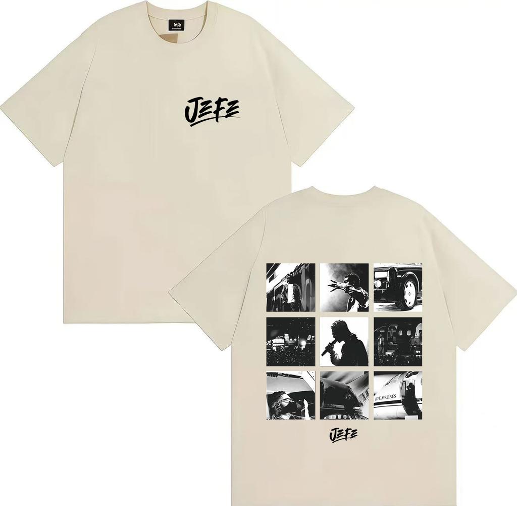 Hot-selling Rapper Ninho Jefe Harajuku T-shirt, Men's and Women's Hip-hop Fashion Summer Casual Short-sleeved Cotton Y2K Bug Top