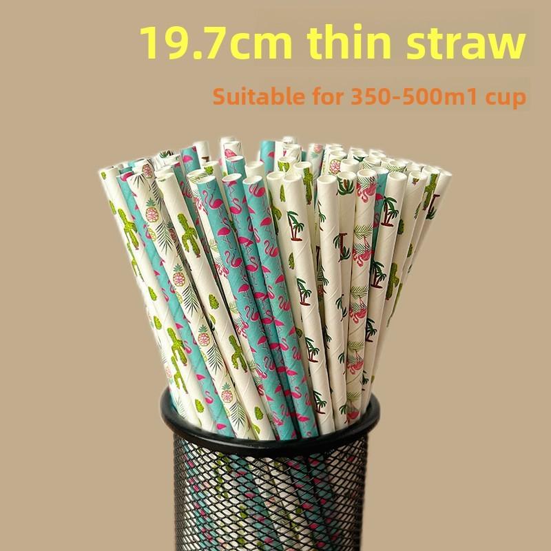 Degradable Striped Paper Drinking Straws For Parties And Creative Beverage Serving