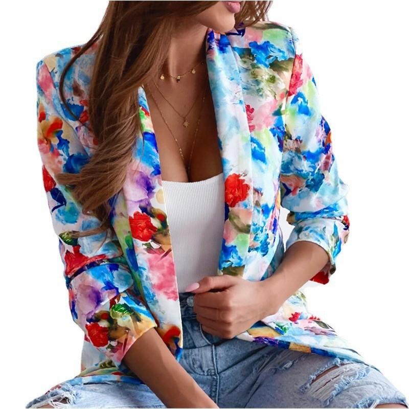 

Tooxika весна и осень новый стиль пиджак с принтом отворотов приталенный маленький пиджак XXL