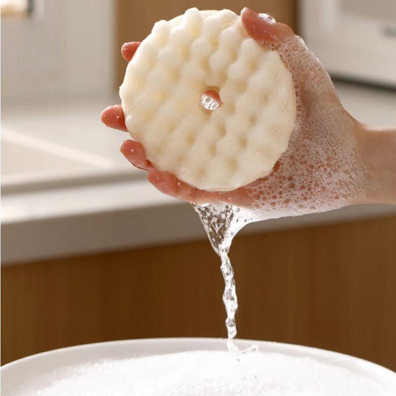 Cleaning Sponges With Storage Holder Reusable Kitchen Brush Non-stick Oil Washing Cloth Rags Scouring Pads Clean Tools