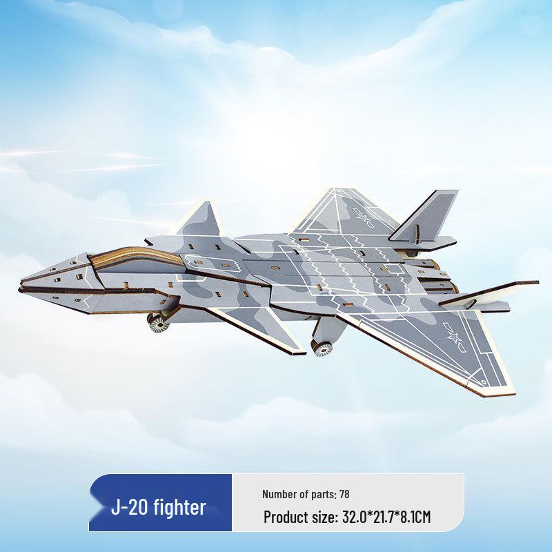 Wooden 3D Military Puzzle Model - Educational DIY Toy for Boys