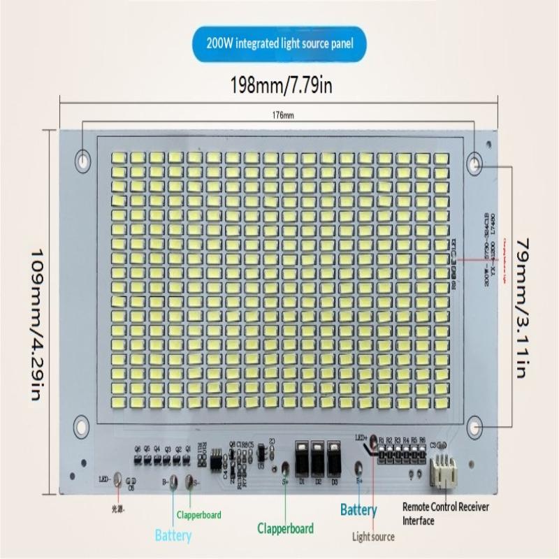 1Pcs 25/40/60/100/200W Led Solar Light Board White Light High Brightness Light Source Panel With Remote Controller