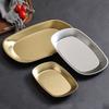 Portable Picnic Dinner Plate Stainless Steel Food Serving Tray Dessert Salad Plate  BBQ Party