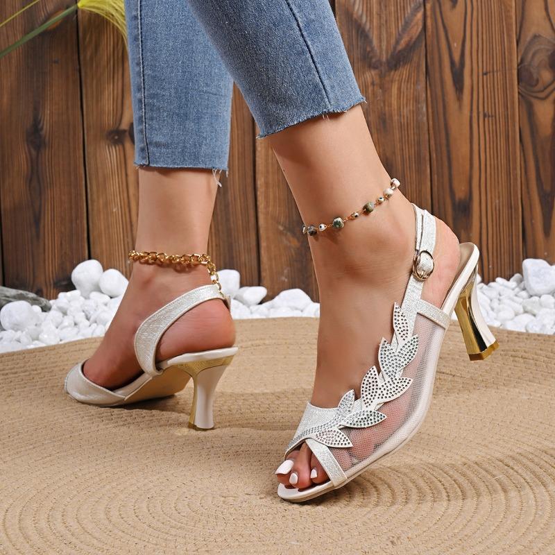 New High-heeled Women's Sequined Sandals with Elegant Style