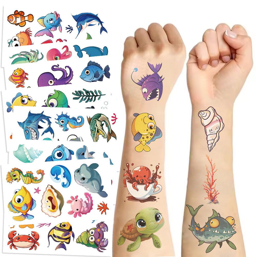 New Cartoon Undersea Animal Tattoo Stickers Can Waterproof Party Party Gift Funny DIY Fun Face Stickers