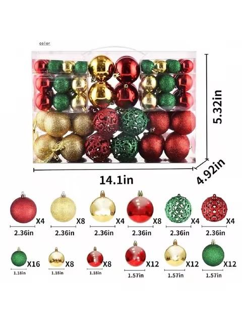 100pcs Christmas Decor Baubles Tree Xmas Balls Party Wedding Ornament Party Supplies Xmas Ornament Ball Xmas Baubles