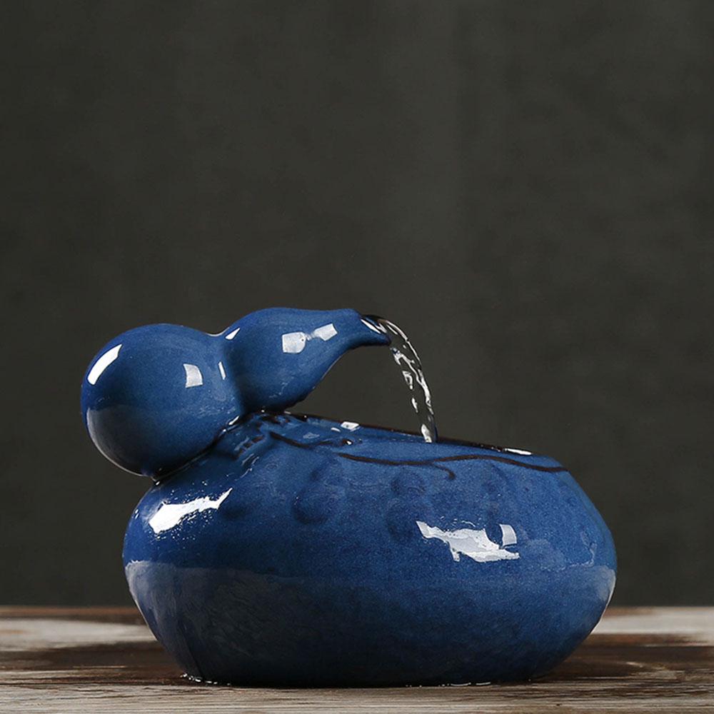 Pet Water Fountain 500ml Ceramic Gourd Shape Cat Water Dispenser with Noise Reduction Pump