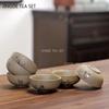 6 Pieces of Ceramic Personal Single Cup Handmade Small Tea Bowl Household Rough Pottery Tea Cup Chinese Tea Set Accessories