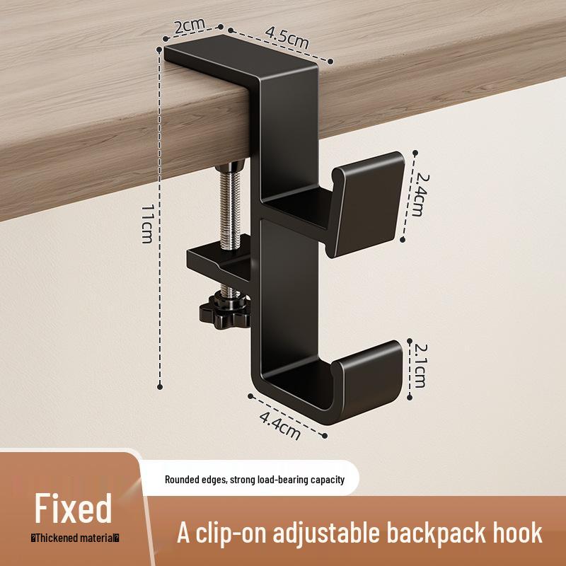 Student Desk Backpack Hook - No Drill, Strong Hold, No-Trace Hanging for Dorm or Office.