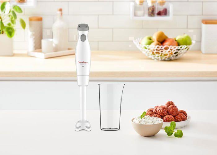 Mixeur plongeant - moulinex - dd45a1 easychef - 450w - 2 présélections - fonction turbo - blanc