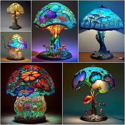 Magische Kleurrijke Paddestoel Lamp Decoratie Ornamenten Thuis Usb-aansluiting Gloeilamp Ontwerp Paddestoel Donkere Tafellamp Decoratie