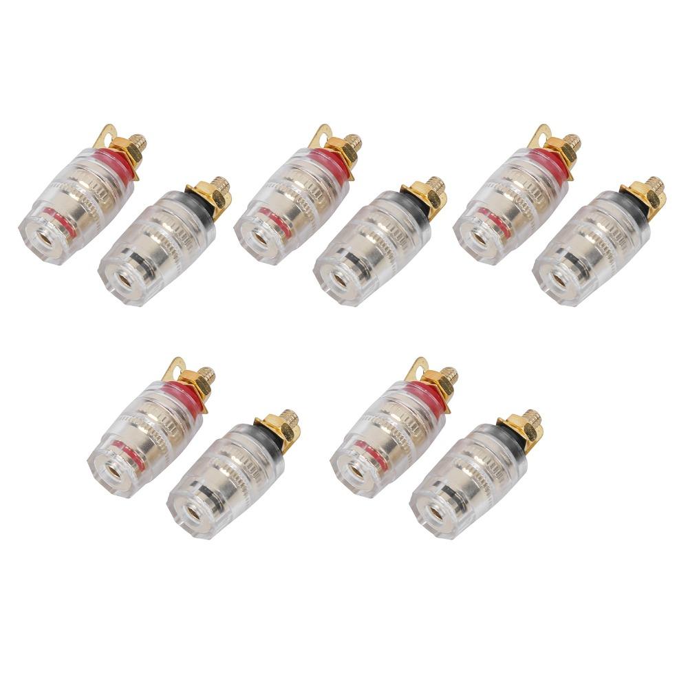 10Pcs Black and Red Terminal Binding Post M4*33mm Amplifier Terminal  Audio Equipment