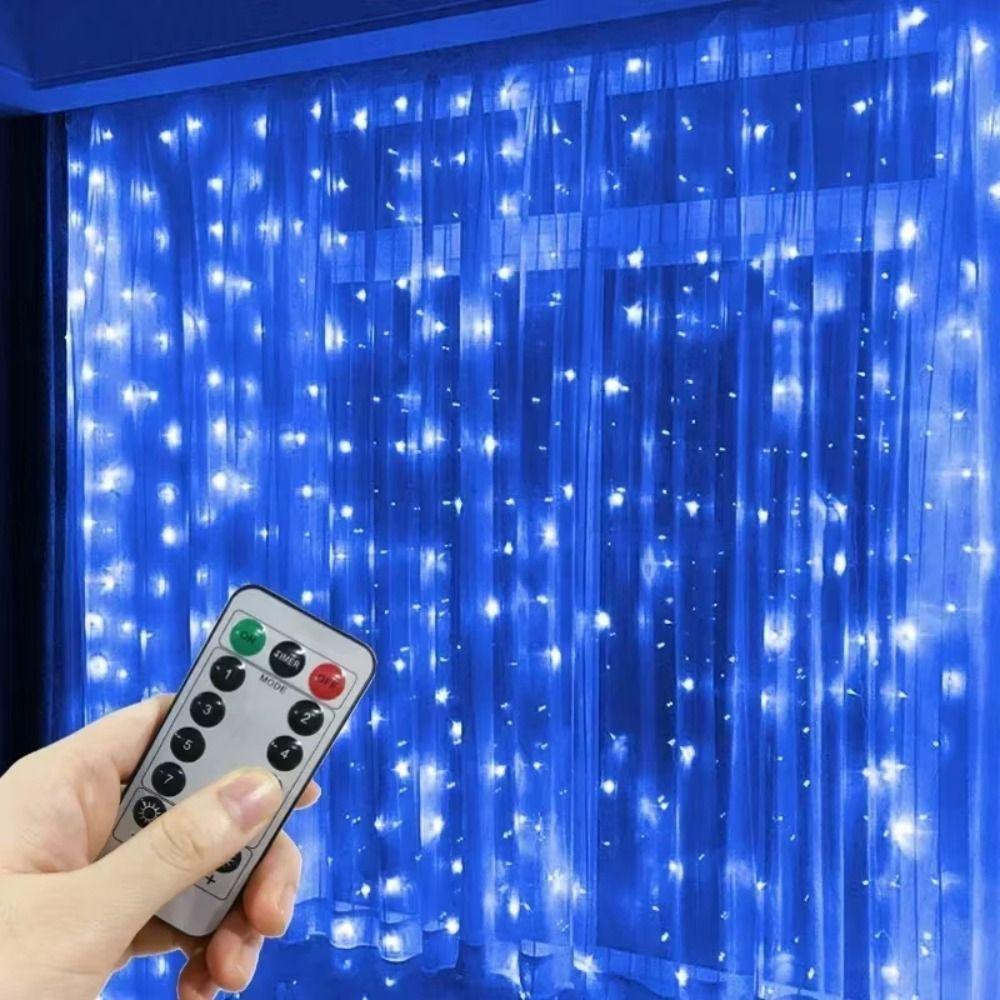 Waterproof Window Curtain String Lights Multicolor Holiday String Lights Party Decoration